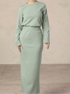 Veiled Jessie Skirt Set in Taupe